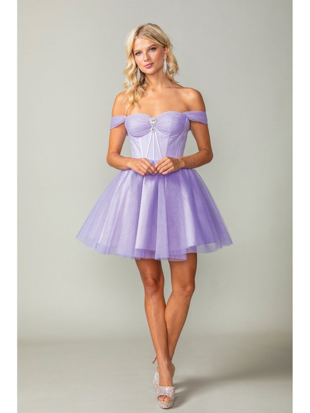 NEW LILAC Evening Gown Floor Length Formal Elegant Stunning 3394